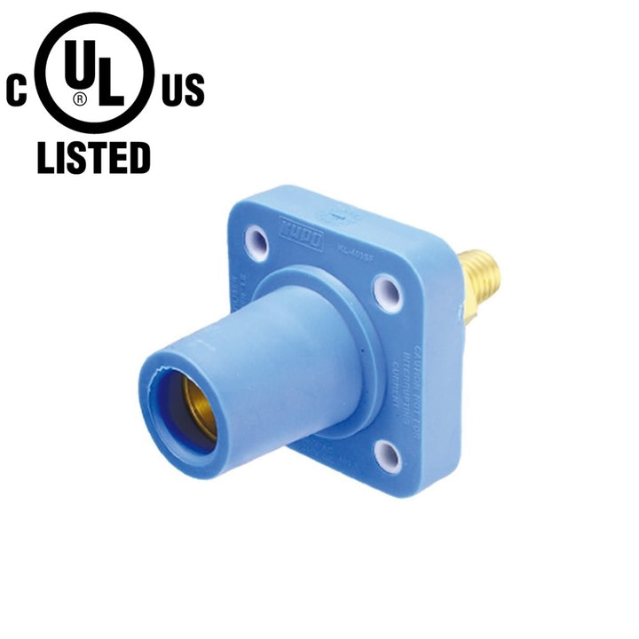KL-400SFB - K-LOK 400 A Single-Pole Panel Mount Receptacle Female (Thread-Stud Type) Blue
