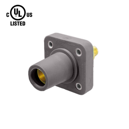 KL-400SFGY - K-LOK 400 A Single-Pole Panel Mount Receptacle Female (Thread-Stud Type) Grey