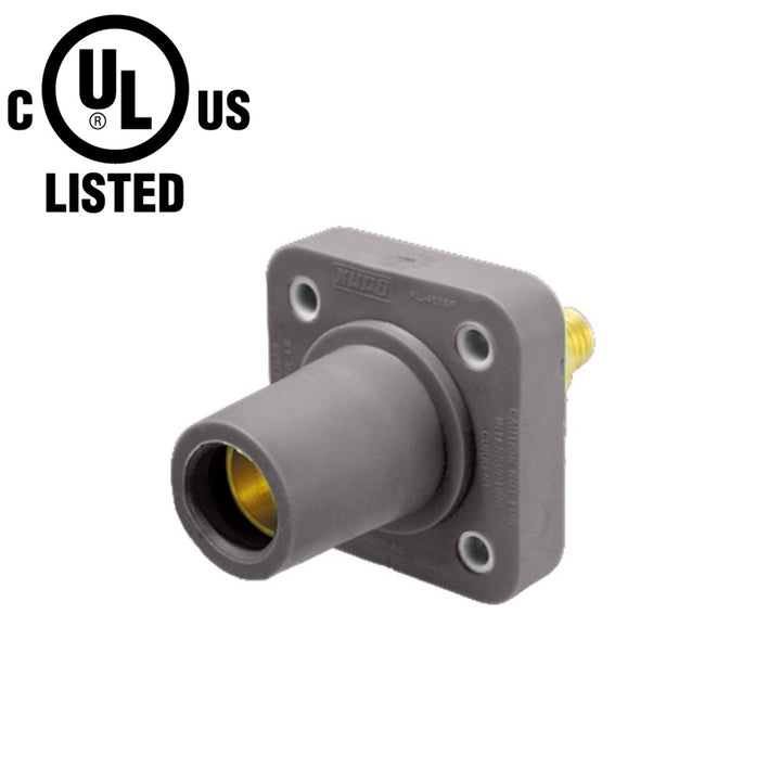 KL-400SFGY - K-LOK 400 A Single-Pole Panel Mount Receptacle Female (Thread-Stud Type) Grey
