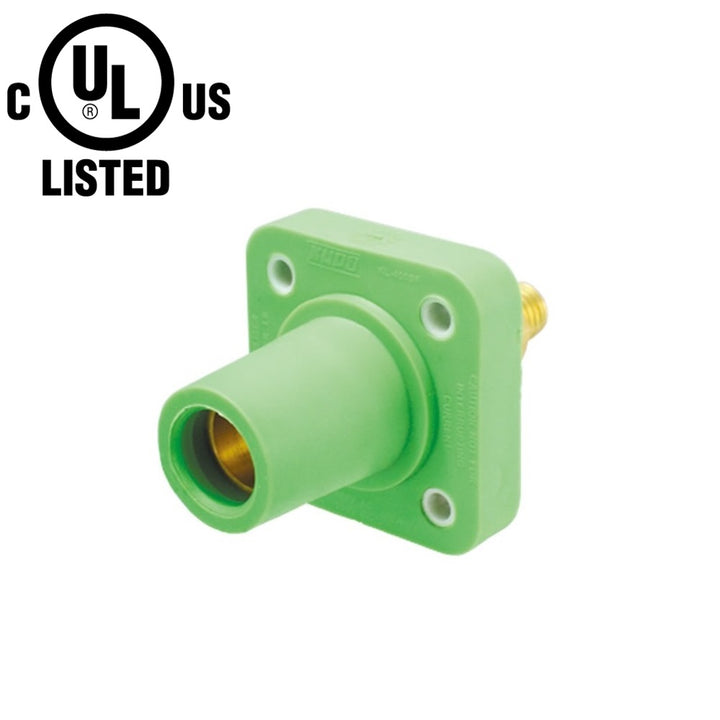 KL-400SFG - K-LOK 400 A Single-Pole Panel Mount Receptacle Female (Thread-Stud Type) Green
