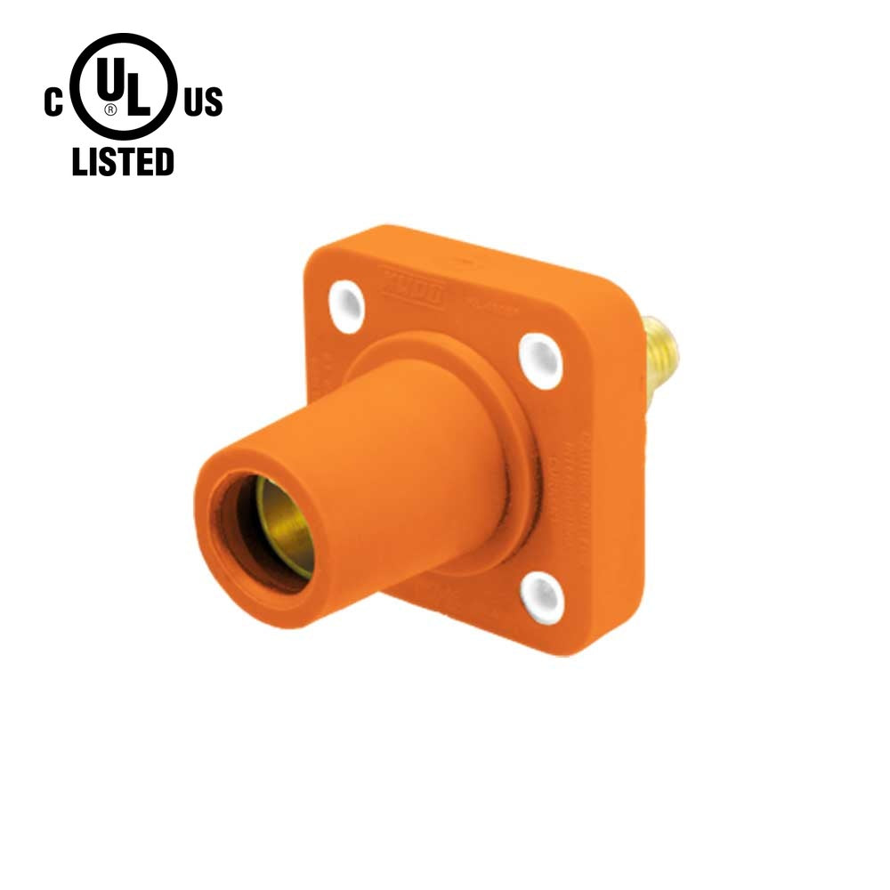 KL-400SFO - K-LOK 400 A Single-Pole Panel Mount Receptacle Female (Thread-Stud Type) Orange