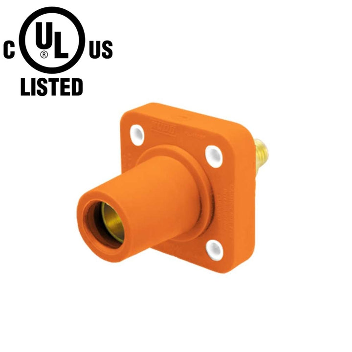 KL-400SFO - K-LOK 400 A Single-Pole Panel Mount Receptacle Female (Thread-Stud Type) Orange