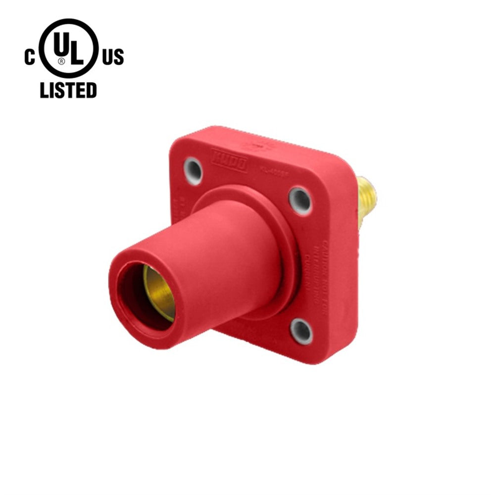KL-400SFR - K-LOK 400 A Single-Pole Panel Mount Receptacle Female (Thread-Stud Type) Red