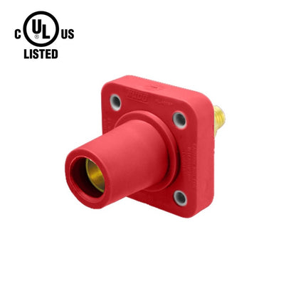 KL-400SFR - K-LOK 400 A Single-Pole Panel Mount Receptacle Female (Thread-Stud Type) Red