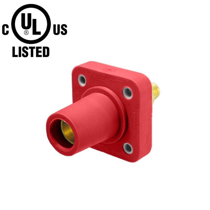K-LOK 400 A Single-Pole Panel Mount Receptacle, Female (Thread-Stud Type), Red, 600 V Maximum