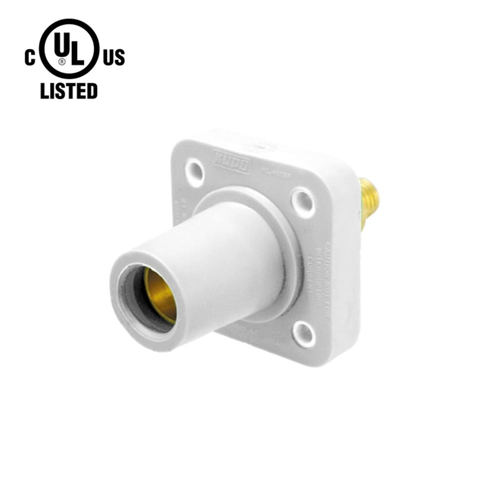 KL-400SFW - K-LOK 400 A Single-Pole Panel Mount Receptacle Female (Thread-Stud Type) White