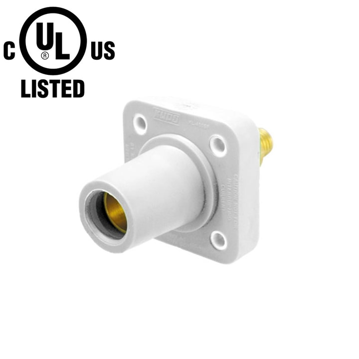 KL-400SFW - K-LOK 400 A Single-Pole Panel Mount Receptacle Female (Thread-Stud Type) White