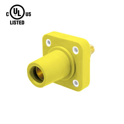 KL-400SFY - K-LOK 400 A Single-Pole Panel Mount Receptacle Female (Thread-Stud Type) Yellow