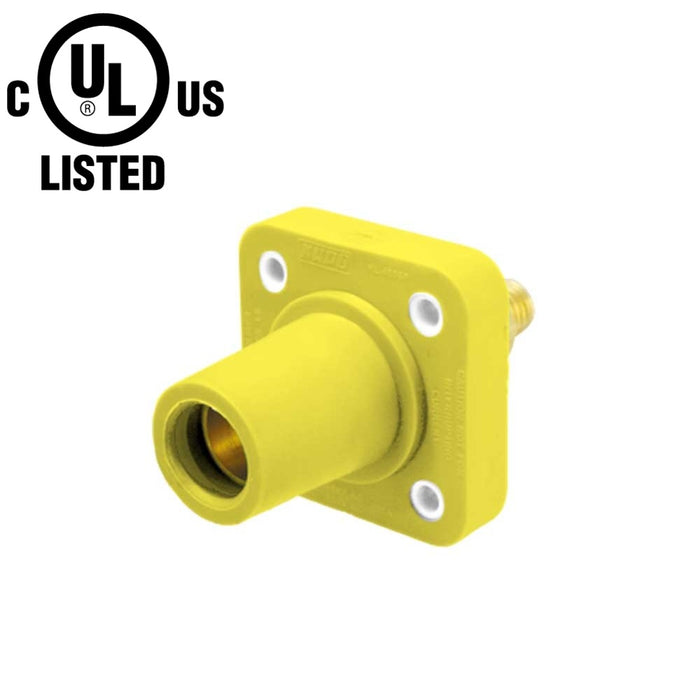 K-LOK 400 A Single-Pole Panel Mount Receptacle, Female (Thread-Stud Type), Yellow, 600 V Maximum