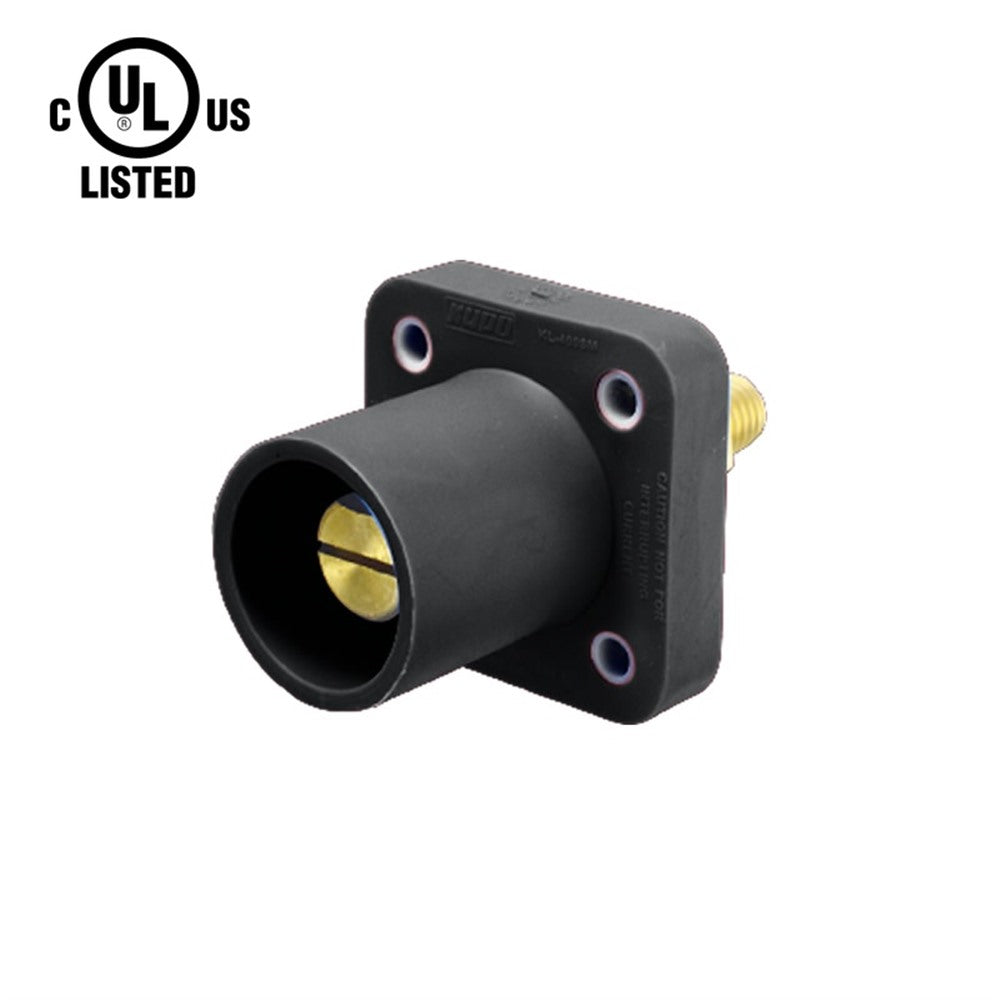 KL-400SMBK - K-LOK 400 A Single-Pole Panel Mount Receptacle Male (Thread-Stud Type) Black