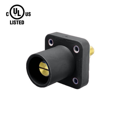 KL-400SMBK - K-LOK 400 A Single-Pole Panel Mount Receptacle Male (Thread-Stud Type) Black