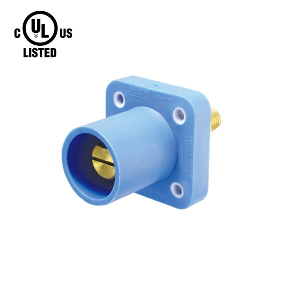 KL-400SMB - K-LOK 400 A Single-Pole Panel Mount Receptacle Male (Thread-Stud Type) Blue
