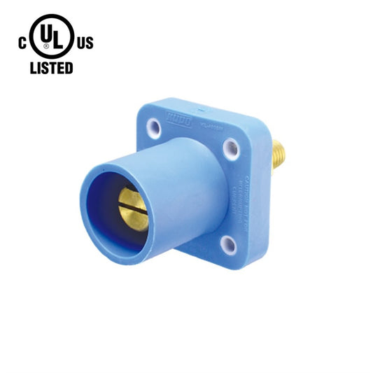 KL-400SMB - K-LOK 400 A Single-Pole Panel Mount Receptacle Male (Thread-Stud Type) Blue