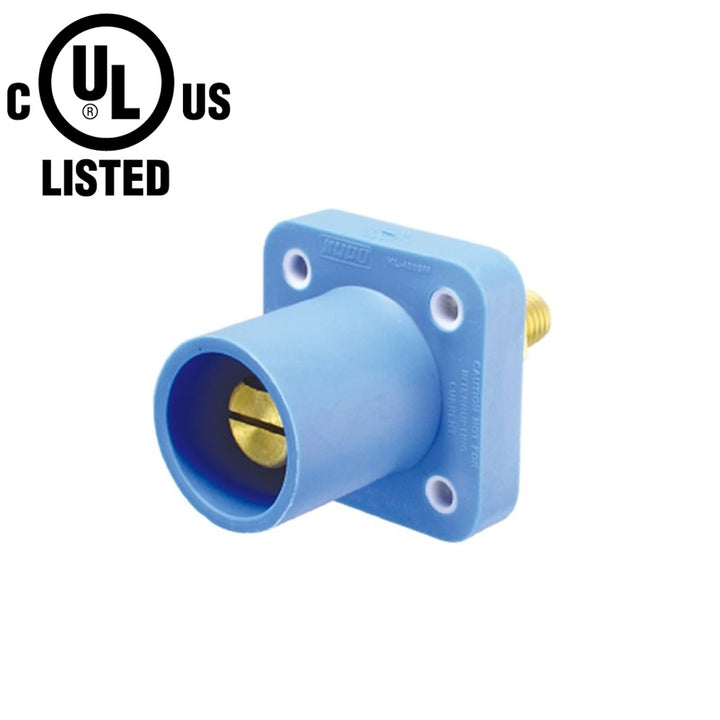 KL-400SMB - K-LOK 400 A Single-Pole Panel Mount Receptacle Male (Thread-Stud Type) Blue