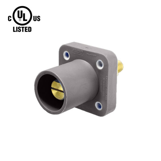KL-400SMGY - K-LOK 400 A Single-Pole Panel Mount Receptacle Male (Thread-Stud Type) Grey