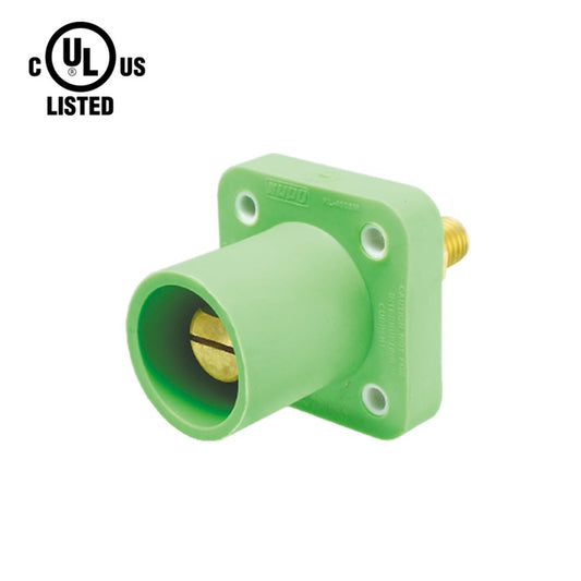 KL-400SMG - K-LOK 400 A Single-Pole Panel Mount Receptacle Male (Thread-Stud Type) Green