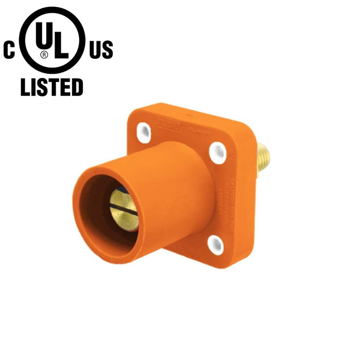 KL-400SMO - K-LOK 400 A Single-Pole Panel Mount Receptacle Male (Thread-Stud Type) Orange
