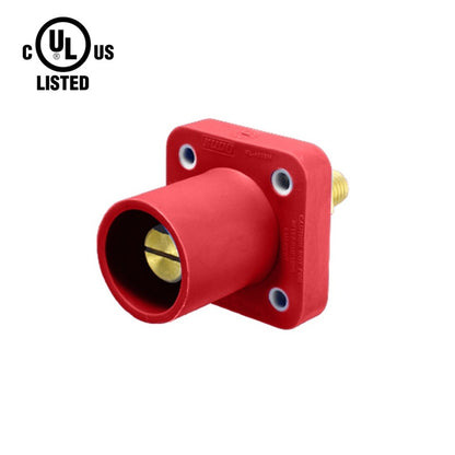 KL-400SMR - K-LOK 400 A Single-Pole Panel Mount Receptacle Male (Thread-Stud Type) Red