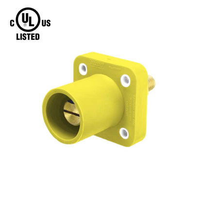 KL-400SMY - K-LOK 400 A Single-Pole Panel Mount Receptacle Male (Thread-Stud Type) Yellow