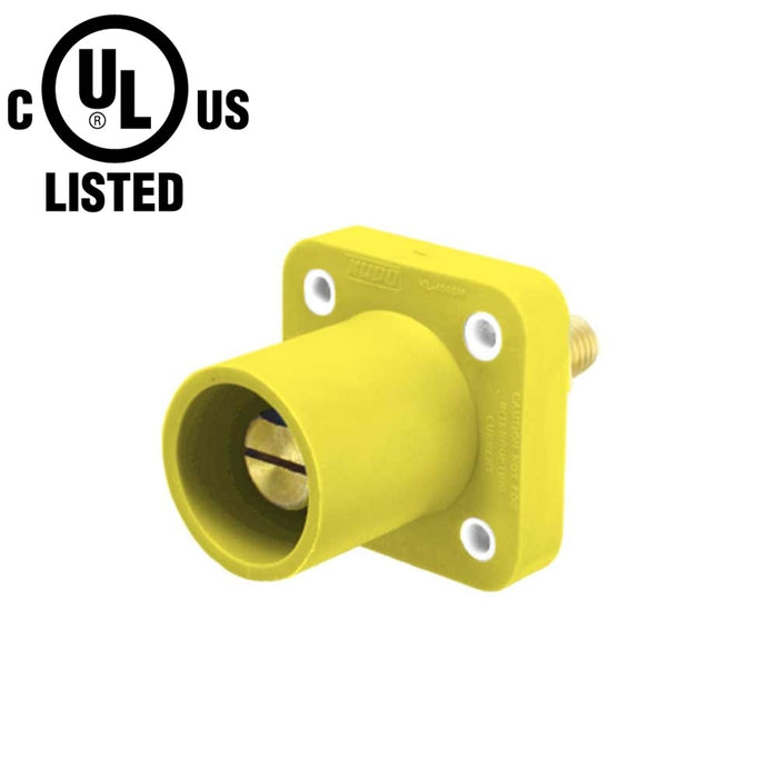 K-LOK 400 A Single-Pole Panel Mount Receptacle, Male (Thread-Stud Type), Yellow, 600 V Maximum