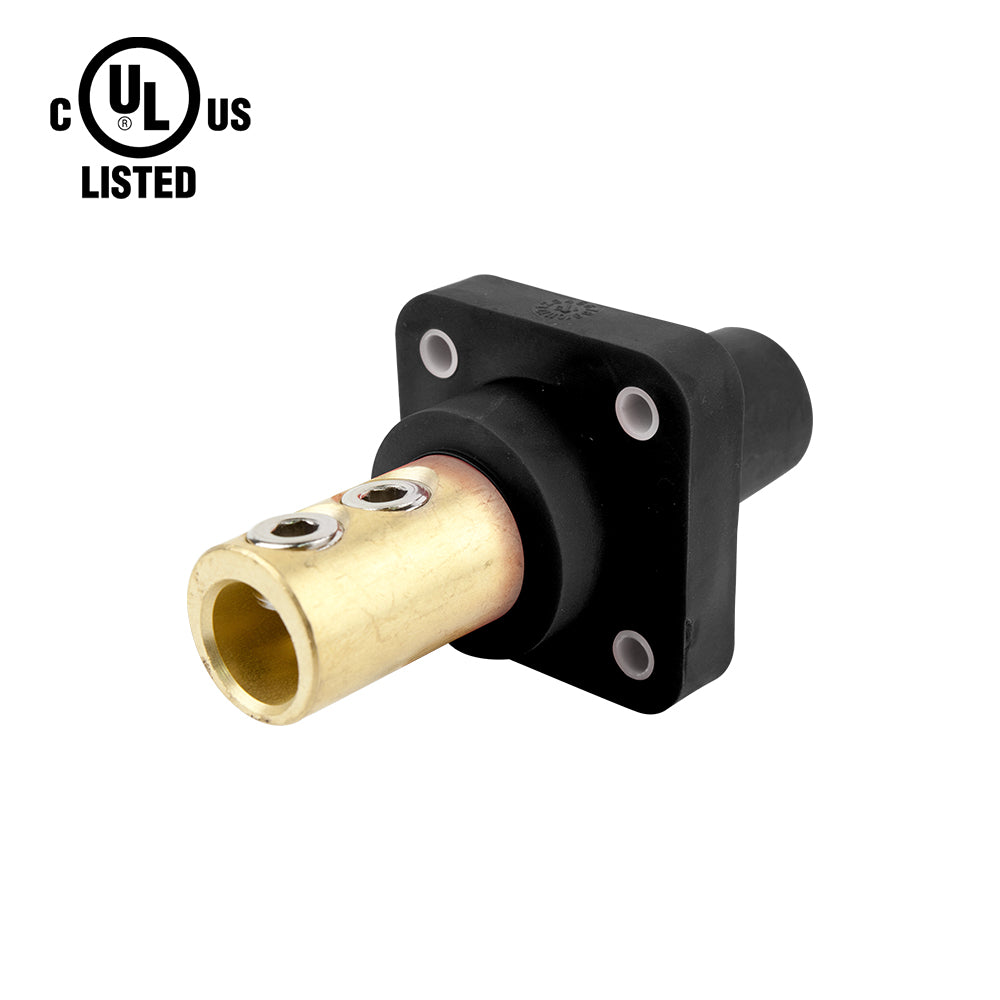 KL-400SSFBK - K-LOK 400 A Single-Pole Panel Mount Receptacle Female (Double Set Screw Type) Black