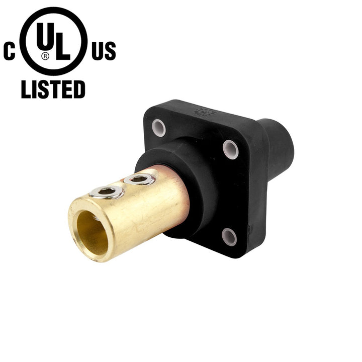 KL-400SSFBK - K-LOK 400 A Single-Pole Panel Mount Receptacle Female (Double Set Screw Type) Black