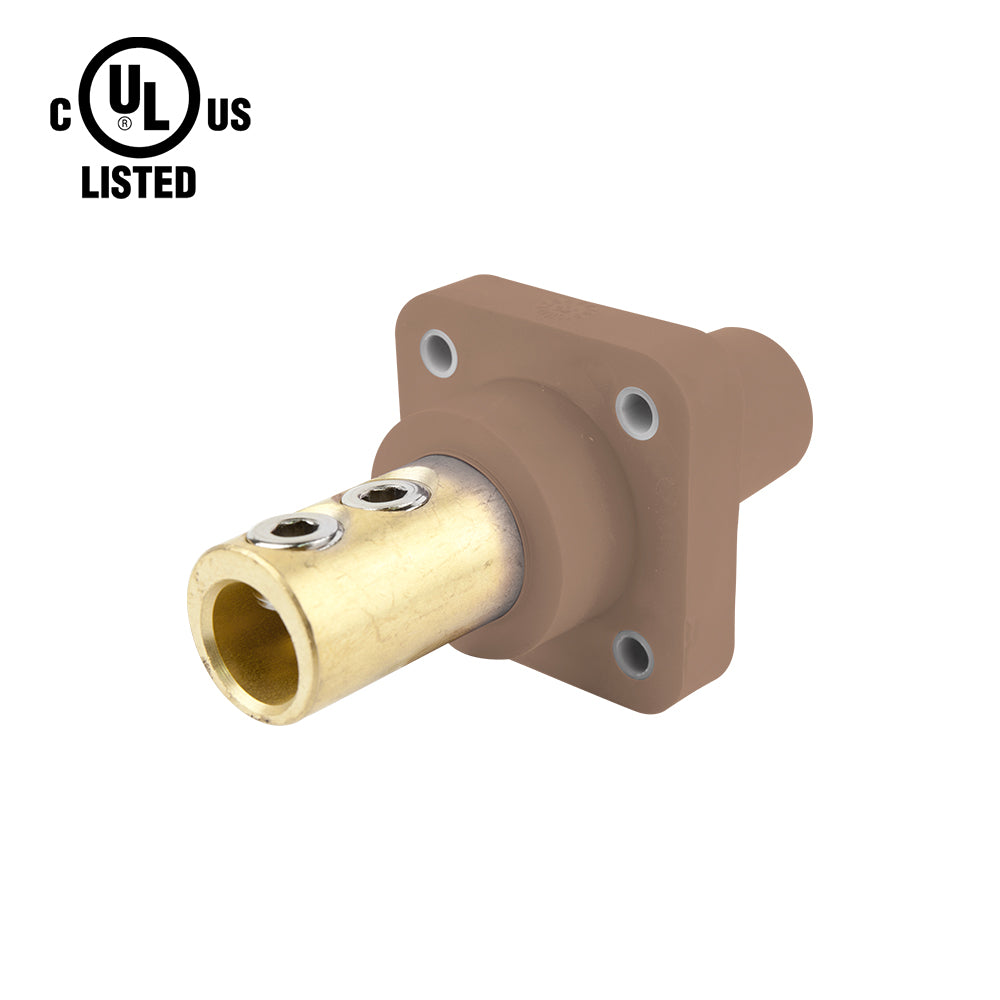 KL-400SSFBN - K-LOK 400 A Single-Pole Panel Mount Receptacle Female (Double Set Screw Type) Brown