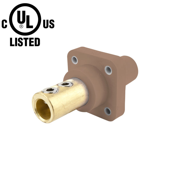 KL-400SSFBN - K-LOK 400 A Single-Pole Panel Mount Receptacle Female (Double Set Screw Type) Brown