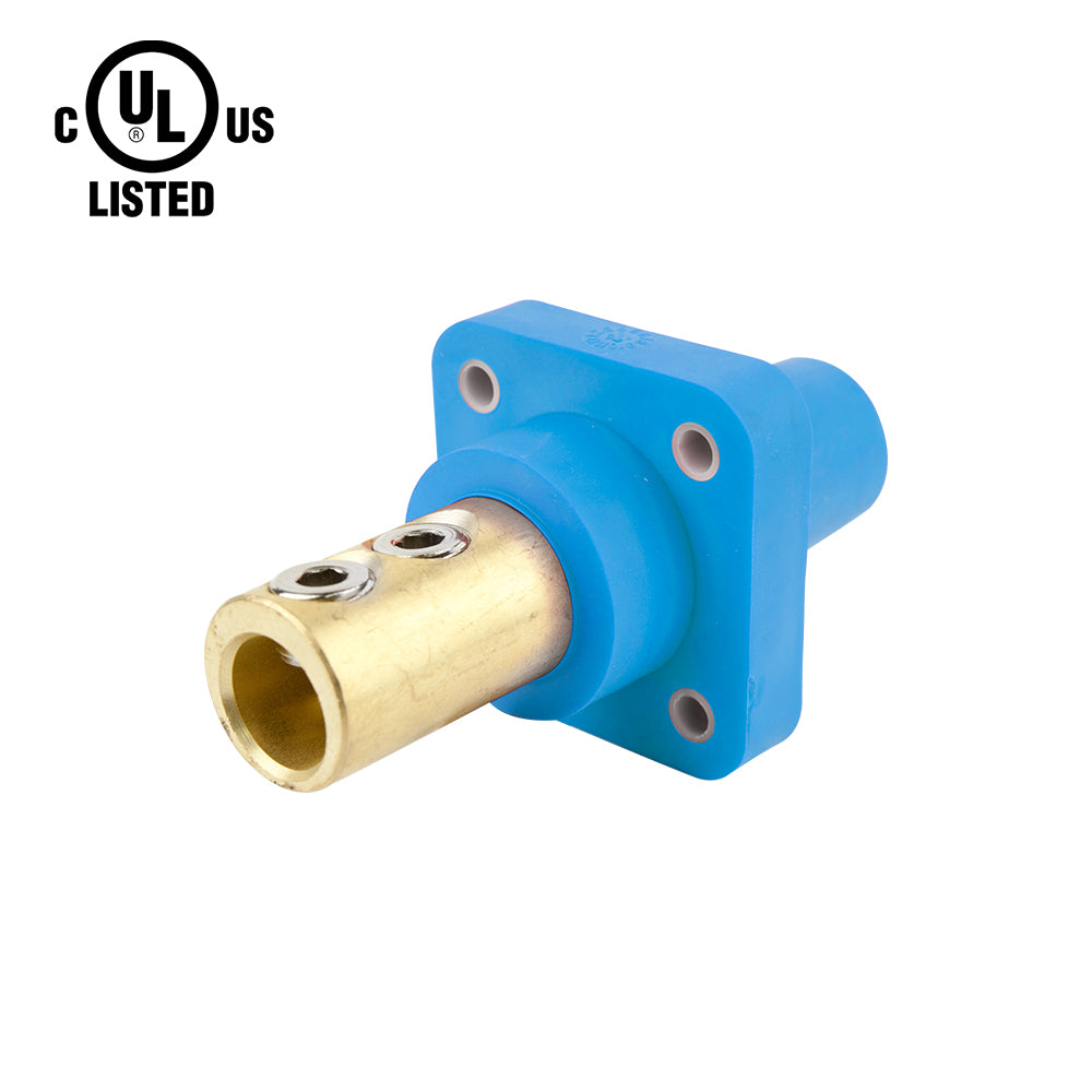 KL-400SSFB - K-LOK 400 A Single-Pole Panel Mount Receptacle Female (Double Set Screw Type) Blue