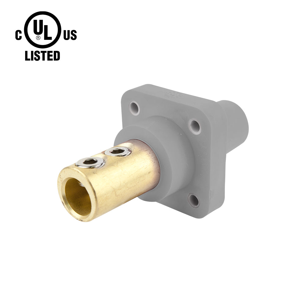 KL-400SSFGY - K-LOK 400 A Single-Pole Panel Mount Receptacle Female (Double Set Screw Type) Grey