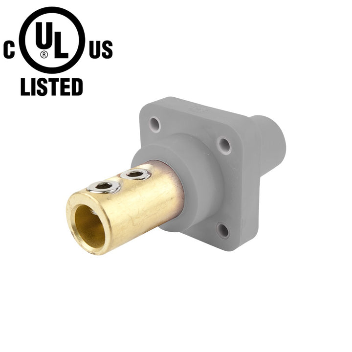 KL-400SSFGY - K-LOK 400 A Single-Pole Panel Mount Receptacle Female (Double Set Screw Type) Grey