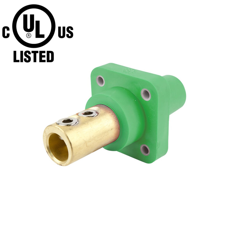 KL-400SSFG - K-LOK 400 A Single-Pole Panel Mount Receptacle, Female (Double Set Screw Type), Green, 600 V Maximum