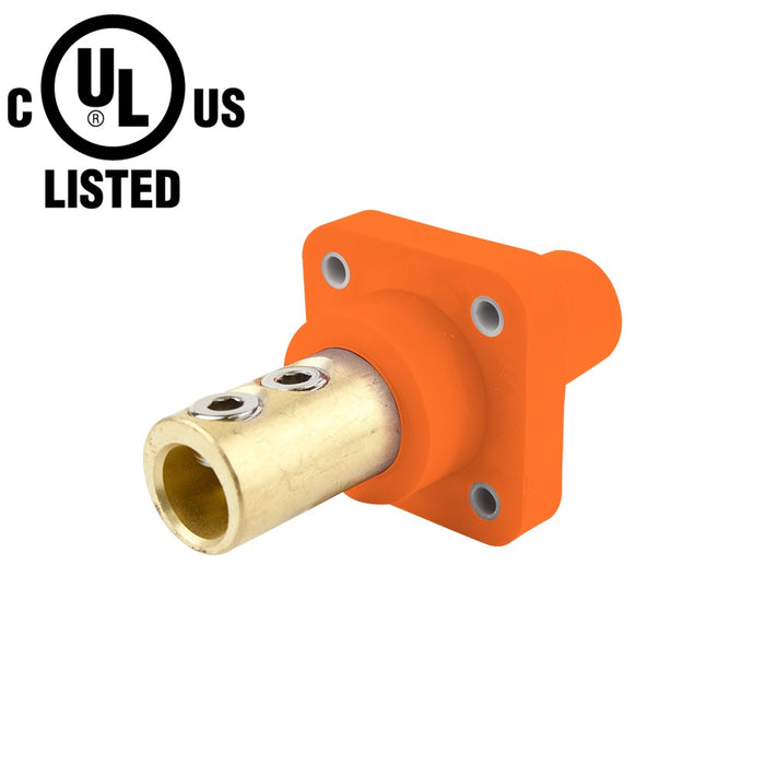 KL-400SSFO - K-LOK 400 A Single-Pole Panel Mount Receptacle, Female (Double Set Screw Type), Orange, 600 V Maximum