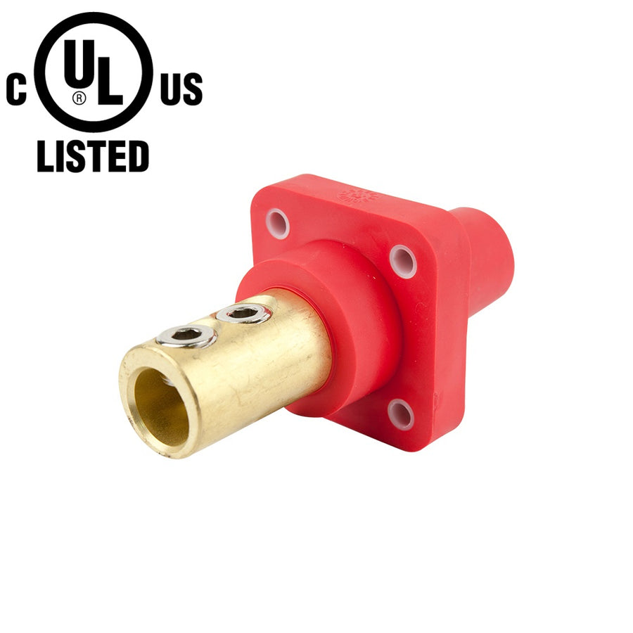 KL-400SSFR - K-LOK 400 A Single-Pole Panel Mount Receptacle, Female (Double Set Screw Type), Red, 600 V Maximum