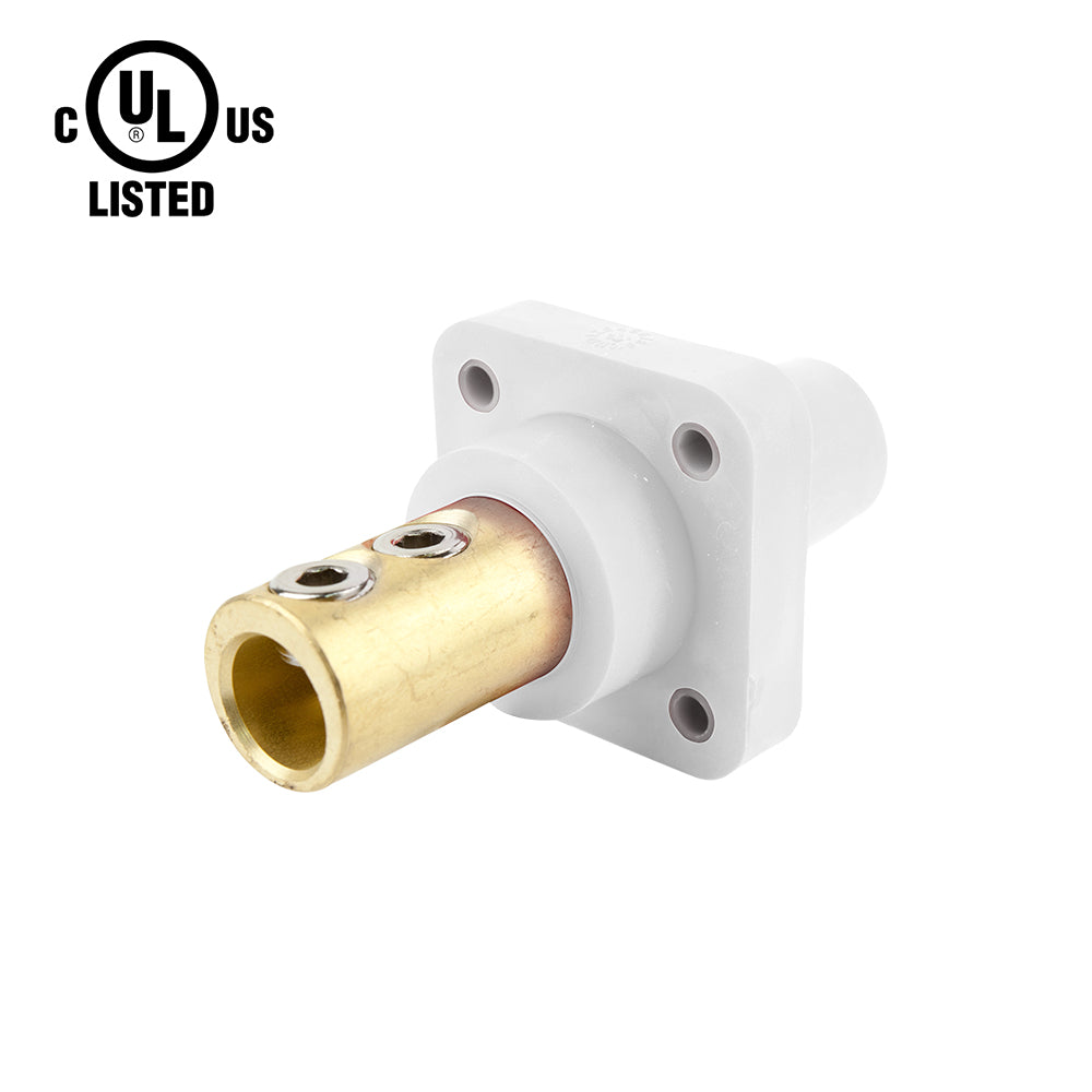 KL-400SSFW - K-LOK 400 A Single-Pole Panel Mount Receptacle Female (Double Set Screw Type) White