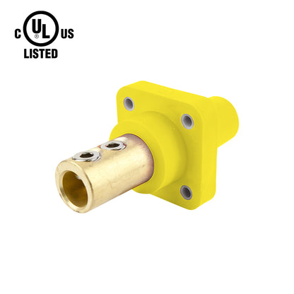 KL-400SSFY - K-LOK 400 A Single-Pole Panel Mount Receptacle Female (Double Set Screw Type) Yellow