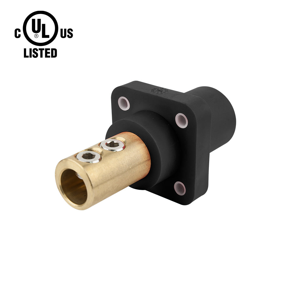 KL-400SSMBK - K-LOK 400 A Single-Pole Panel Mount Receptacle Male (Double Set Screw Type) Black