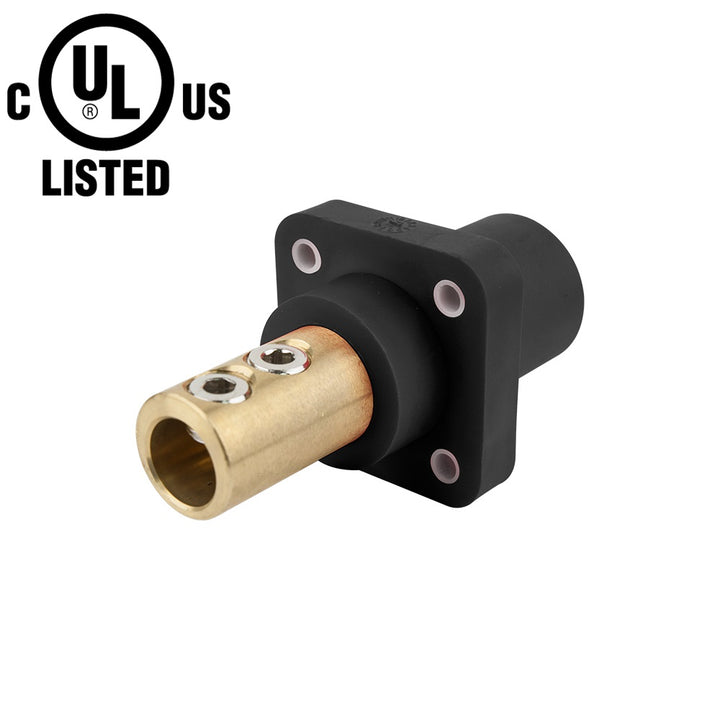 KL-400SSMBK - K-LOK 400 A Single-Pole Panel Mount Receptacle Male (Double Set Screw Type) Black