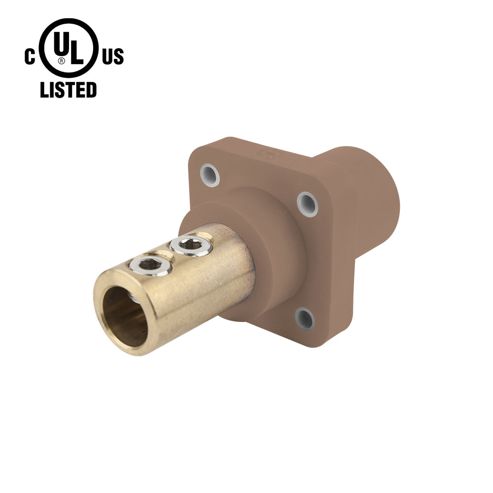 KL-400SSMBN - K-LOK 400 A Single-Pole Panel Mount Receptacle Male (Double Set Screw Type) Brown