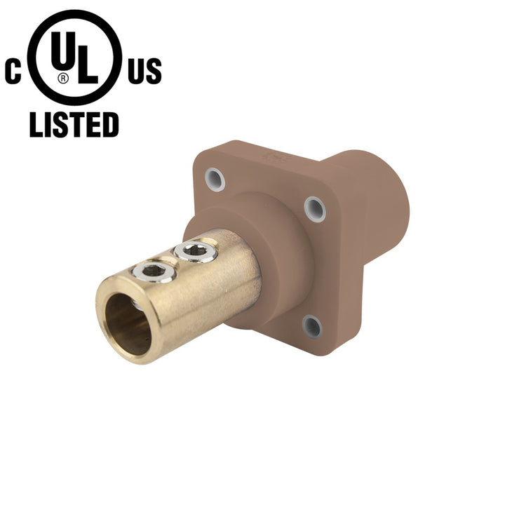 KL-400SSMBN - K-LOK 400 A Single-Pole Panel Mount Receptacle Male (Double Set Screw Type) Brown