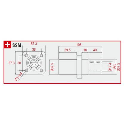 KL-400SSMBN - K-LOK 400 A Single-Pole Panel Mount Receptacle Male (Double Set Screw Type) Brown panel mount dimension diagram