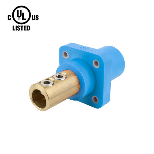 KL-400SSMB - K-LOK 400 A Single-Pole Panel Mount Receptacle Male (Double Set Screw Type) Blue