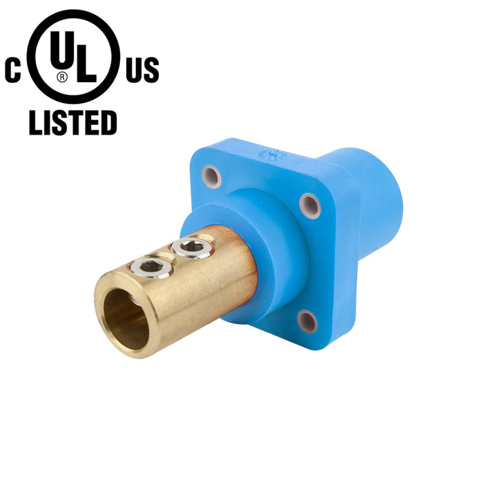KL-400SSMB - K-LOK 400 A Single-Pole Panel Mount Receptacle Male (Double Set Screw Type) Blue