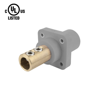 KL-400SSMGY - K-LOK 400 A Single-Pole Panel Mount Receptacle Male (Double Set Screw Type) Grey