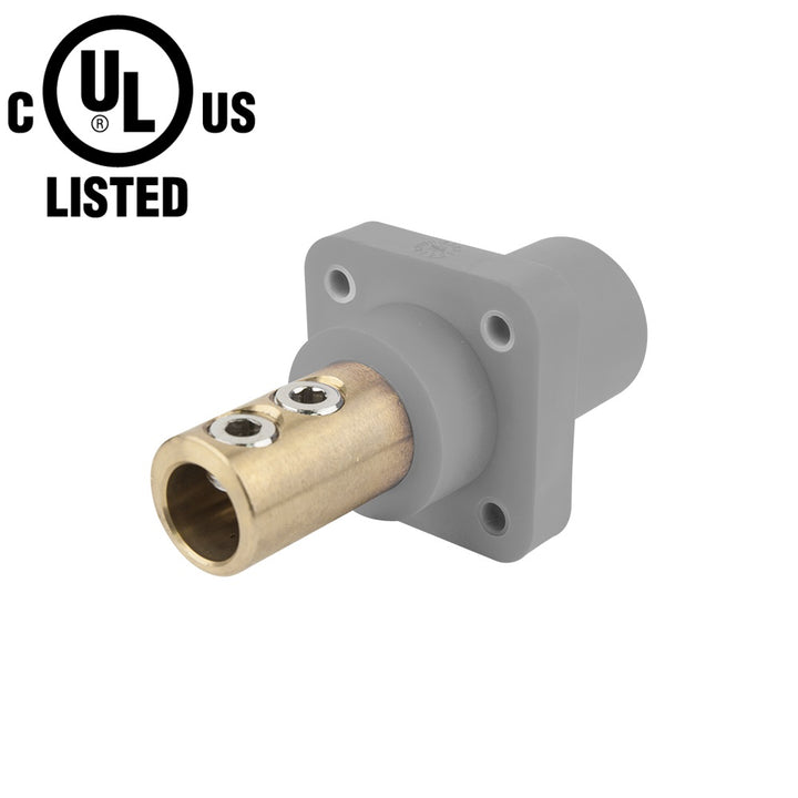 KL-400SSMGY - K-LOK 400 A Single-Pole Panel Mount Receptacle Male (Double Set Screw Type) Grey