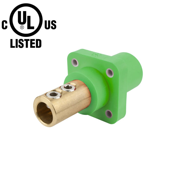 KL-400SSMG - K-LOK 400 A Single-Pole Panel Mount Receptacle Male (Double Set Screw Type) Green