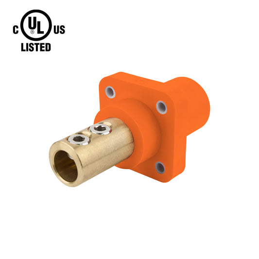 KL-400SSMO - K-LOK 400 A Single-Pole Panel Mount Receptacle Male (Double Set Screw Type) Orange