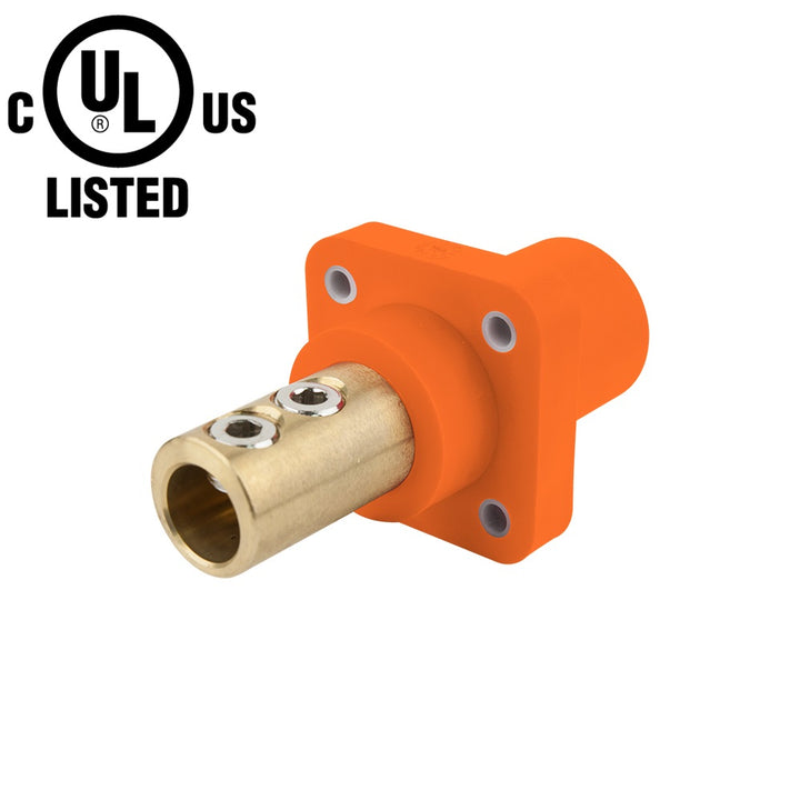 KL-400SSMO - K-LOK 400 A Single-Pole Panel Mount Receptacle Male (Double Set Screw Type) Orange