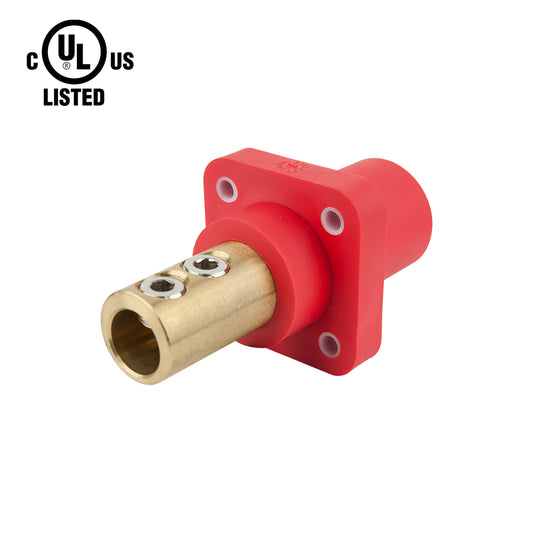 KL-400SSMR - K-LOK 400 A Single-Pole Panel Mount Receptacle Male (Double Set Screw Type) Red