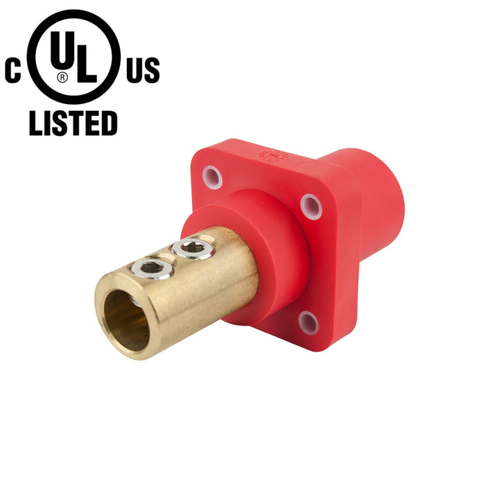 KL-400SSMR - K-LOK 400 A Single-Pole Panel Mount Receptacle Male (Double Set Screw Type) Red